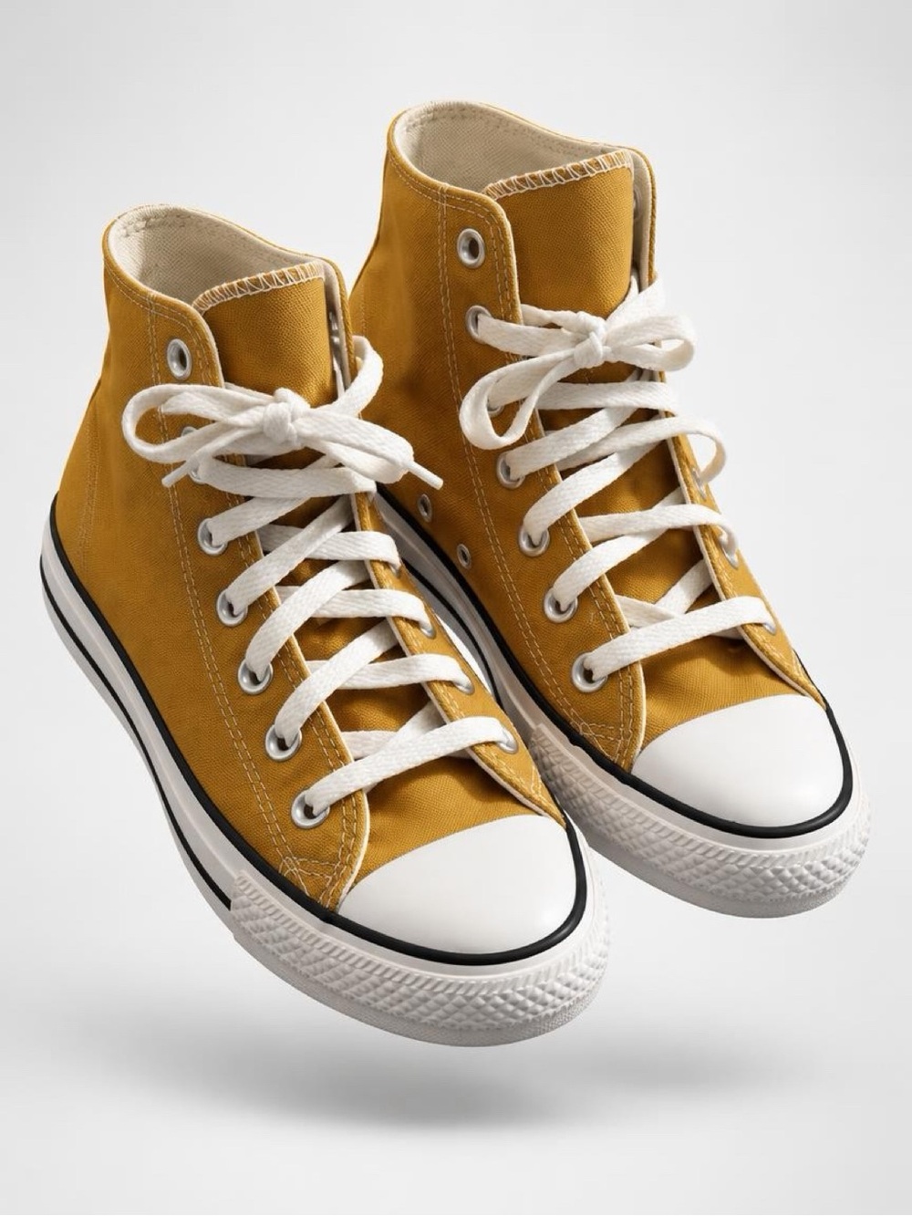 Converse High-Top Canvas Espadrilles in Mustard Yellow
